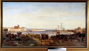 De haven van La Ciotat Schilderij door Emile Loubon