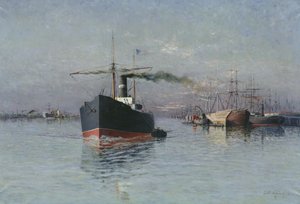 De grote dok van Duinkerken, 1890 door Emile Maillard