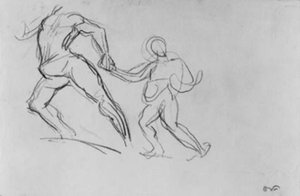 Twee figuren in beweging