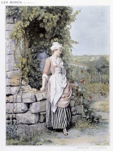 Alleenstaande vrouw wachtend op haar afspraak (Rendez-vous) - ill. van Metzmacher, ca. 1900 door Emile Pierre Metzmacher