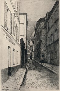 Rue St Rustique, Montmartre, 1915 door Emile Rousseau