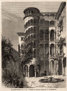 La Scala Antica. Gravure in Le tour du monde, bewerkt door Edouard Charton.