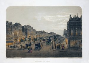 Boulevard du Temple, Parijs door Emile de la Tramblais