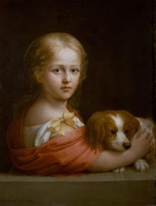 Een meisje met een hond door Emilie Lachaud de Loqueyssie