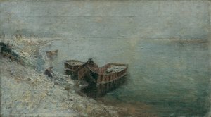 Vissersboten aan de Donauoever