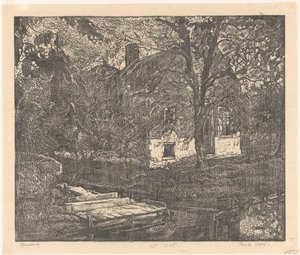 Boerderij aan het water door Emilius Wilhelmus Dehé (signed by artist)