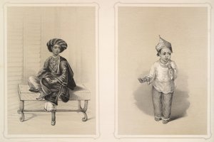 Een jonge inheemse van rang in Calcutta, een student van het Hindu College. Een klein moslimmeisje