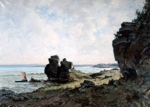 Een Mooie Ochtend aan de Kust van Bretagne, 1882 door Emmanuel Lansyer