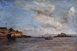 Douarnenez, marine, augustus 1865 door Emmanuel Lansyer
