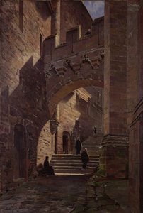 Mont Saint-Michel, Versterkte Poort in de Abdij, 1881 door Emmanuel Lansyer