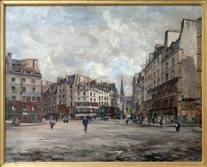 Place Maubert in 1888 door Emmanuel Lansyer
