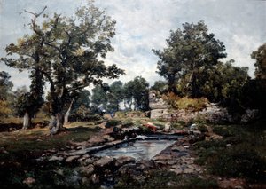 De wasserij van de Coataner in de ochtend, 1883 door Emmanuel Lansyer