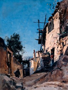 De oude stad onder de begraafplaats, Menton, 1890 door Emmanuel Lansyer