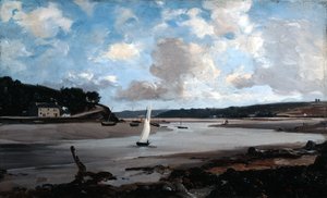 De rivier bij halve getij, 1874 door Emmanuel Lansyer