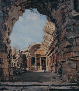 De tempel van Diana, Nîmes door Emmanuel Lansyer