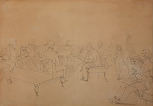 De salon van Avdotya Petrovna Yelagina, 1840s door Emmanuil Alexandrovich Dmitriev Mamonov