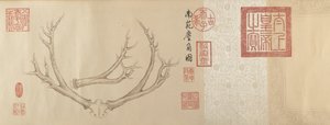 Twee Schilderijen van Hertengeweien, gedateerd 1762 en 1767 door Emperor Qianlong