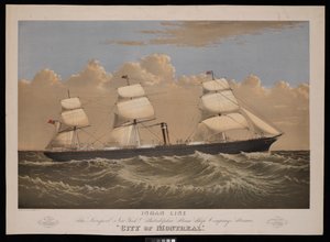 Inman Line, De stoomboot City of Montreal van de Liverpool, New York & Philadelphia Steam Ship Company door Endicott Endicott