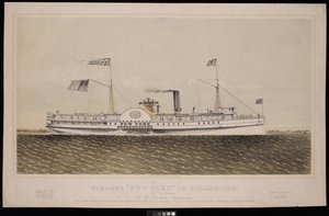 Stoomboot New York van Philadelphia... H W Chisholm, Commandant... door Endicott Endicott