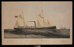 Verenigde Staten tweeschroef kanonneerboot. Spirea. Gebouwd door Saml H Pouk Fairhaven Conn. 1864...