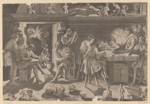 Academie van beeldhouwer Baccio Bandinelli door Enea Vico