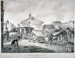 Covent Garden Market, Westminster, Londen, 1815 door Engelmann and Company
