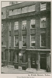 6 Frith Street, Soho, waar Haziltt stierf in 1830 door English Photographer
