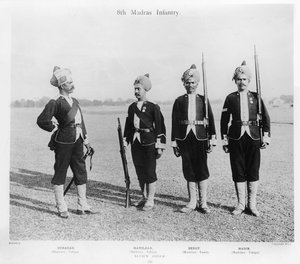 8e Madras infanterie, ca. 1897 (zw/w foto) door English Photographer