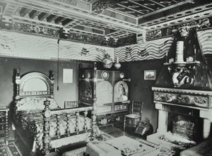 9 Melbury Road: slaapkamer, 1890 door English Photographer