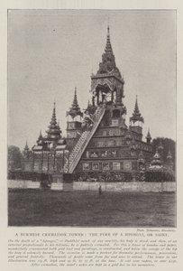 Een Birmaanse crematie toren, de brandstapel van een Hpongyi, of heilige