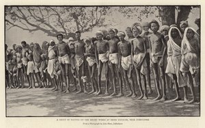 Een Groep Inheemsen bij de Hulpwerken in Deori Panagar, nabij Jubbulpore door English Photographer