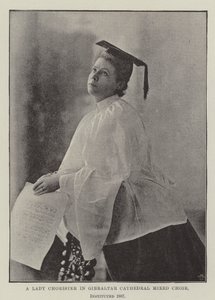 Een Dame Koorlid in de Gemengde Koor van de Kathedraal van Gibraltar, opgericht 1887