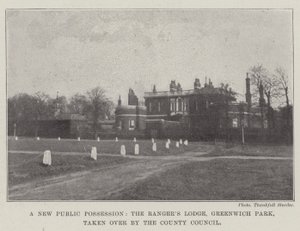 Een nieuwe openbare aanwinst, de Rangers Lodge, Greenwich Park, overgenomen door de County Council door English Photographer