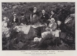 Een picknickfeest nabij Blackcraig Castle, september 1893