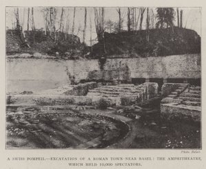 Een Zwitserse Pompeii, opgraving van een Romeinse stad nabij Basel, het amfitheater dat 10.000 toeschouwers kon bevatten door English Photographer