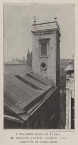 Een Verdwijnend Werk van Wren, St Georges Kerk, Botolph Lane, op het punt van sloop door English Photographer