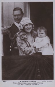 Een vreugdevolle hereniging, de hertog en hertogin van York met baby prinses Elizabeth door English Photographer