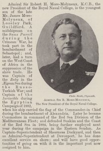 Admiraal Sir R More-Molyneux, de nieuwe president van het Royal Naval College