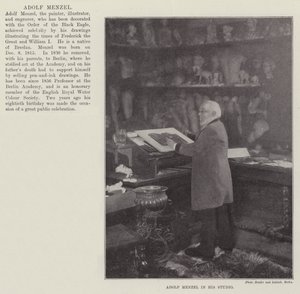 Adolf Menzel in zijn Studio door English Photographer