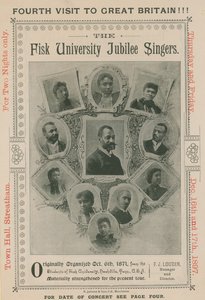 Advertentie voor een optreden van The Fisk University Jubilee Singers door English Photographer