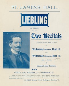 Advertentie voor een concert door Liebling uit Berlijn