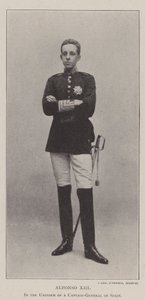 Alfonso XIII, in het uniform van een kapitein-generaal van Spanje door English Photographer