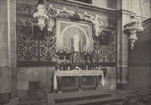 Altaar van de Latijnse Kerk, Nazareth, op de plaats van het huis waar Christus woonde
