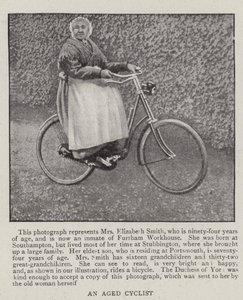 Een bejaarde fietser