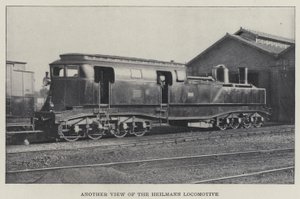Een ander uitzicht op de Heilmann-locomotief (zw/w foto)