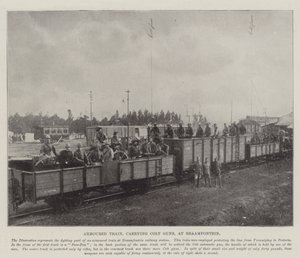 Gepantserde trein, met Colt-geweren, bij Braamfontein