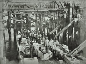 Blackfriars Brug: bouwvakkers, 1869