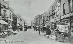 Britannia, Surrey Street, Croydon: straatmarkt, 1890