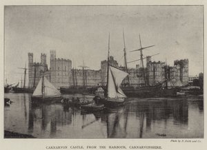 Kasteel Carnarvon, vanaf de haven, Carnarvonshire door English Photographer