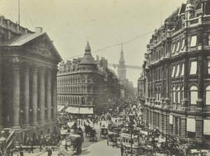 Cheapside, vanaf Mansion House, City of London, 1885